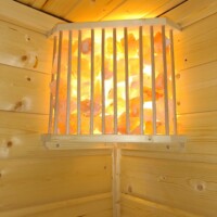 Sauna mit Salz Kristall-Leuchte